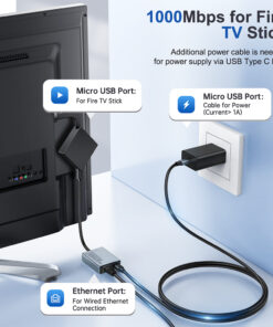 Adaptateur ethernet USB pour clé de télévision, vue de face