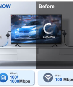Adaptateur ethernet USB pour clé de télévision, vue arriere