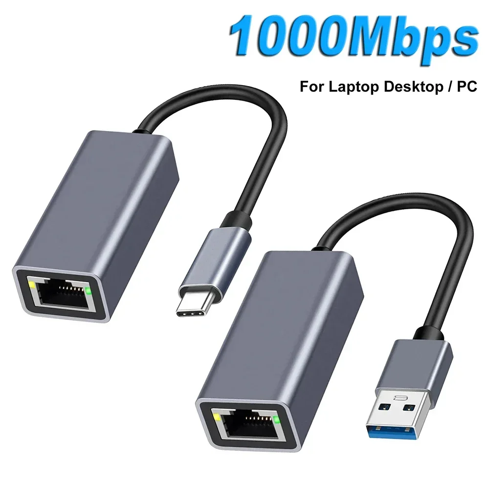 Adaptateur ethernet USB Type-C, quatre versions Adaptateur ethernet USB Type-C, quatre versions, vue principale