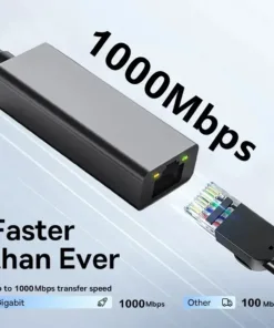Adaptateur ethernet USB Type-C, quatre versions, vue de trois quarts