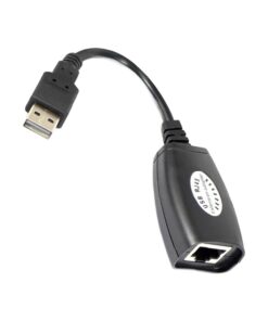 Adaptateur ethernet USB vers RJ45 : prolonger une liaison USB par câble, vue de trois quarts