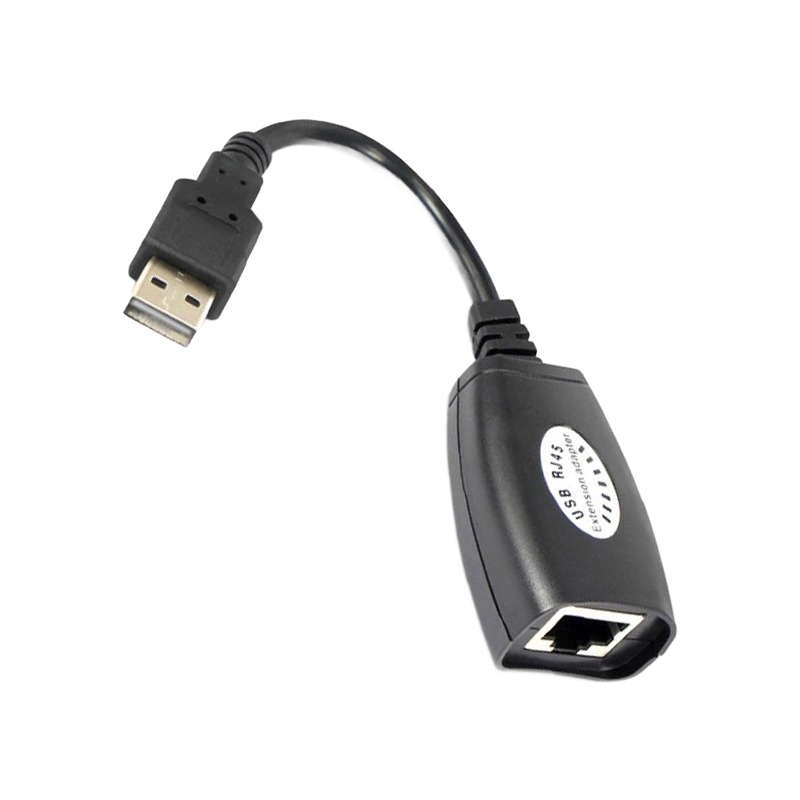 Adaptateur ethernet USB vers RJ45 : prolonger une liaison USB par câble Adaptateur ethernet USB vers RJ45 : prolonger une liaison USB par câble, vue de trois quarts