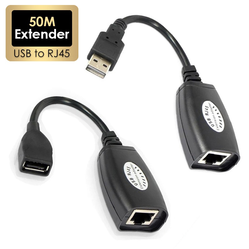 Adaptateur ethernet USB vers RJ45 : prolonger une liaison USB par câble Adaptateur ethernet USB vers RJ45 : prolonger une liaison USB par câble, vue arriere