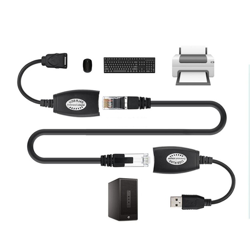 Adaptateur ethernet USB vers RJ45 : prolonger une liaison USB par câble Adaptateur ethernet USB vers RJ45 : prolonger une liaison USB par câble, vue de profil