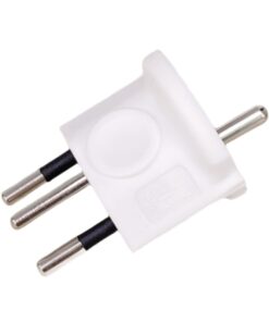Adaptateur France Suisse compact, fiche type J à trois broches, vue de face