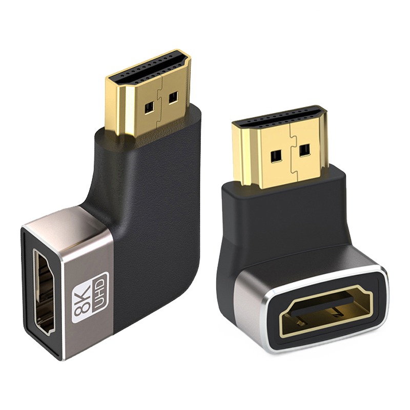 Adaptateur HDMI 2.1 coudé à angle droit, ou coupleur droit Adaptateur HDMI 2.1 coudé à angle droit, ou coupleur droit, vue principale
