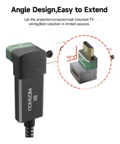Adaptateur HDMI 2.1 en 8K a 48 Gbit par seconde, vue de trois quarts