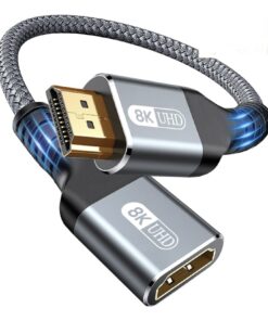 Adaptateur HDMI 2.1 male vers femelle rallonge tressee 8K, vue principale