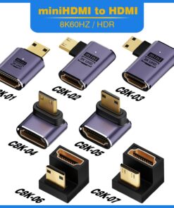 Adaptateur HDMI 2.1 pour prises mini et micro, vue de face