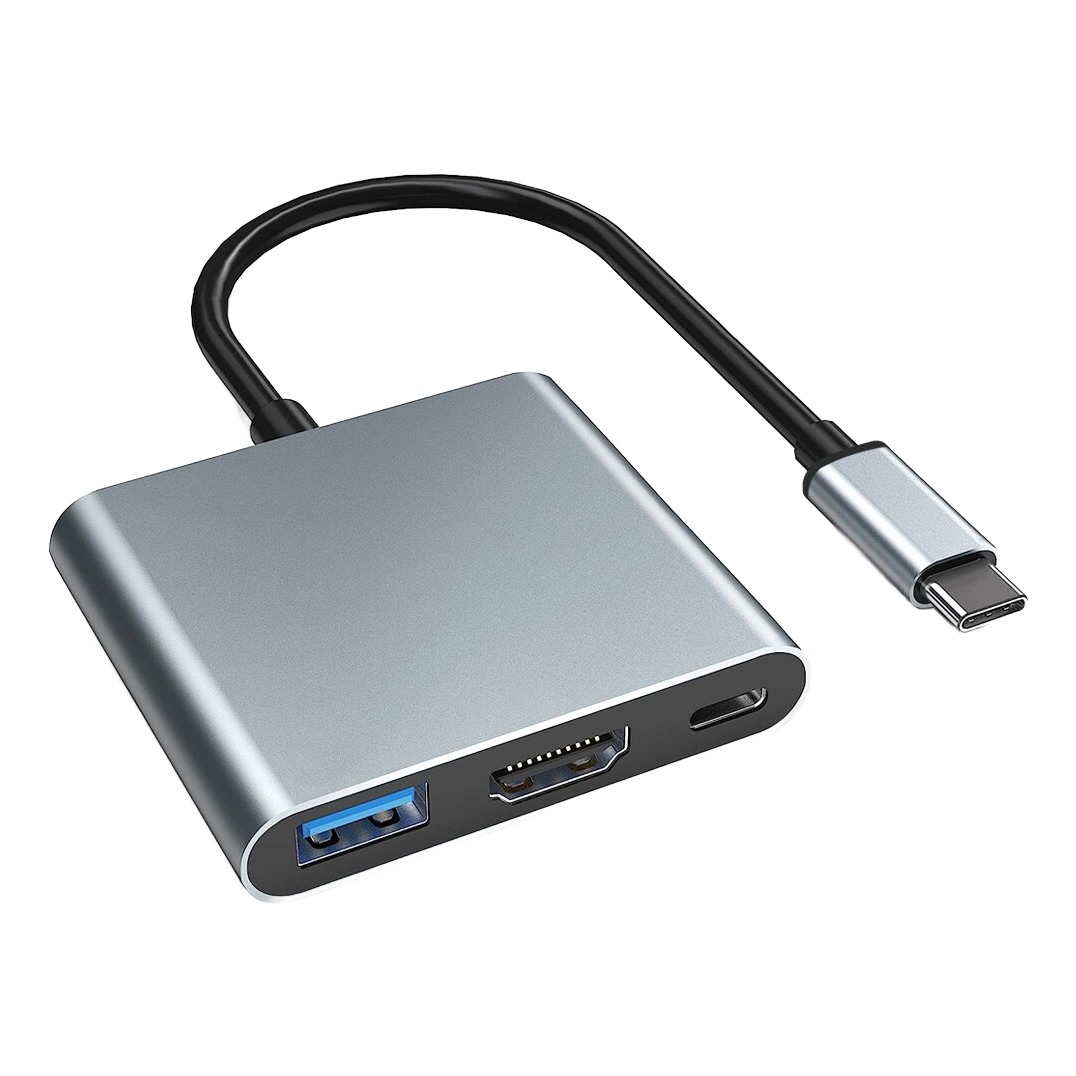 Adaptateur HDMI 3 en 1 USB-C, sortie 4K et charge 60 W Adaptateur HDMI 3 en 1 USB-C, sortie 4K et charge 60 W, vue principale