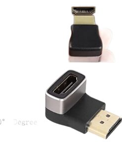 Adaptateur HDMI 90 degrés, coupleur mâle femelle 8K, vue de trois quarts