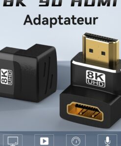 Adaptateur HDMI, adaptateur 90 et 270 degrés 8K 60Hz / 4K 120Hz, vue de profil