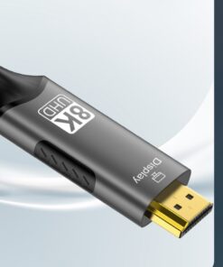 Adaptateur HDMI, câble USB-C vers 8K@60Hz / 4K@120Hz, vue de trois quarts