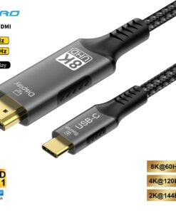 Adaptateur HDMI, câble USB-C vers 8K@60Hz / 4K@120Hz, vue de face