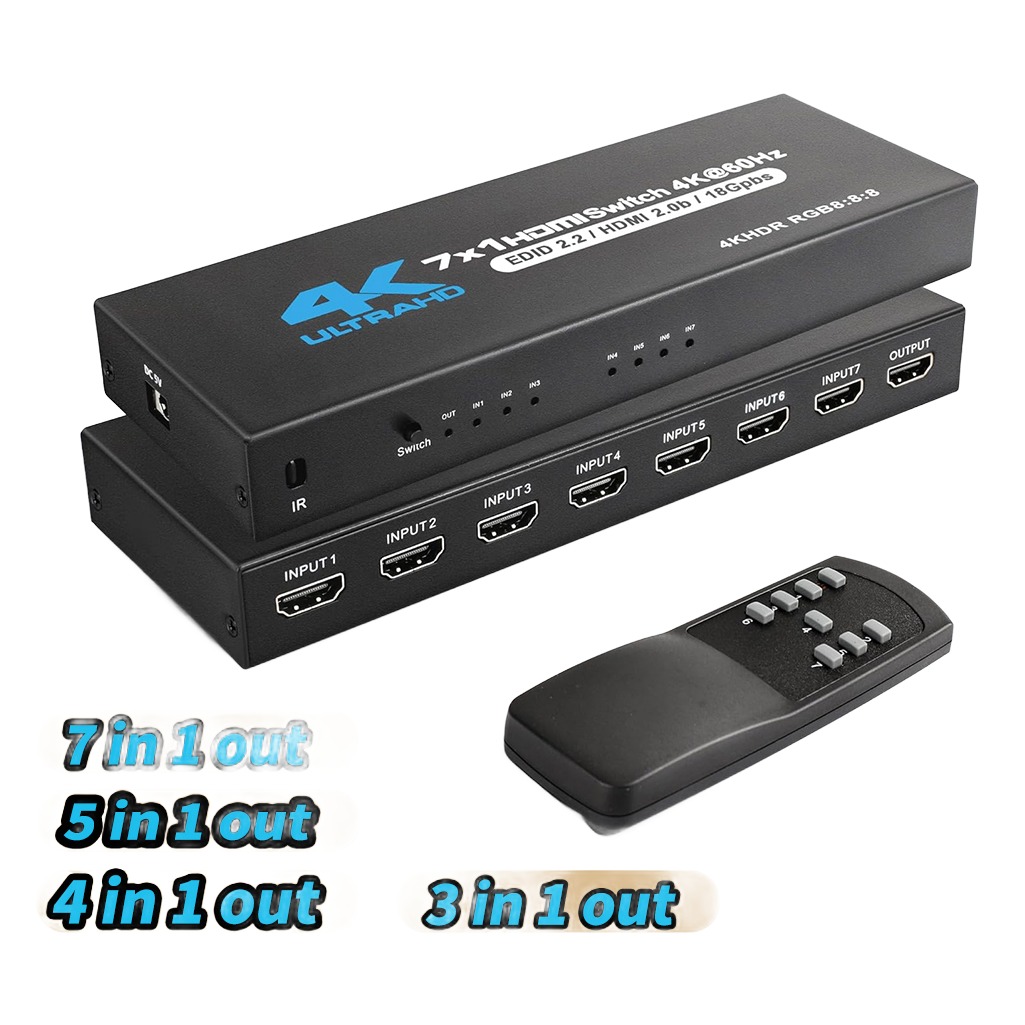 Adaptateur HDMI commutateur à plusieurs entrées 4K Adaptateur HDMI commutateur à plusieurs entrées 4K, vue principale