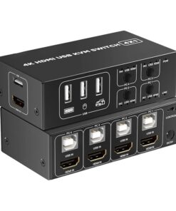 Adaptateur HDMI commutateur KVM a 4 ports en 4K, vue principale