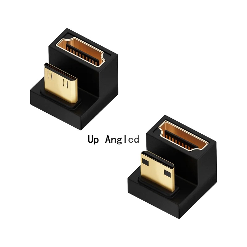 Adaptateur HDMI coude a 360 degres en forme de U Adaptateur HDMI coude a 360 degres en forme de U, vue de face
