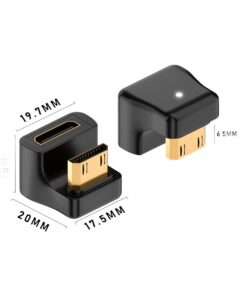 Adaptateur HDMI coude a 360 degres en forme de U, vue arriere