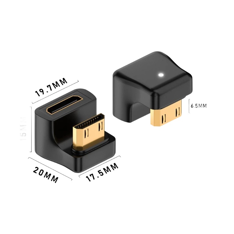 Adaptateur HDMI coude a 360 degres en forme de U Adaptateur HDMI coude a 360 degres en forme de U, vue arriere