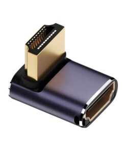Adaptateur HDMI coudé à 90 degrés, mâle vers femelle, vue de trois quarts
