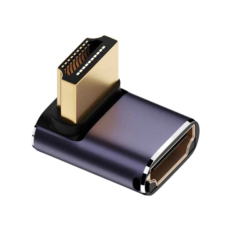 Adaptateur HDMI coudé à 90 degrés, mâle vers femelle Adaptateur HDMI coudé à 90 degrés, mâle vers femelle, vue de trois quarts