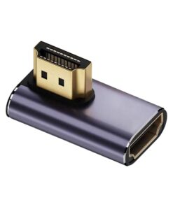 Adaptateur HDMI coudé à 90 degrés, mâle vers femelle, vue de face
