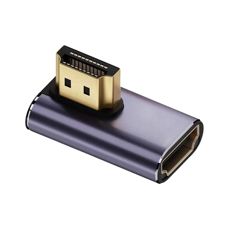 Adaptateur HDMI coudé à 90 degrés, mâle vers femelle Adaptateur HDMI coudé à 90 degrés, mâle vers femelle, vue de face