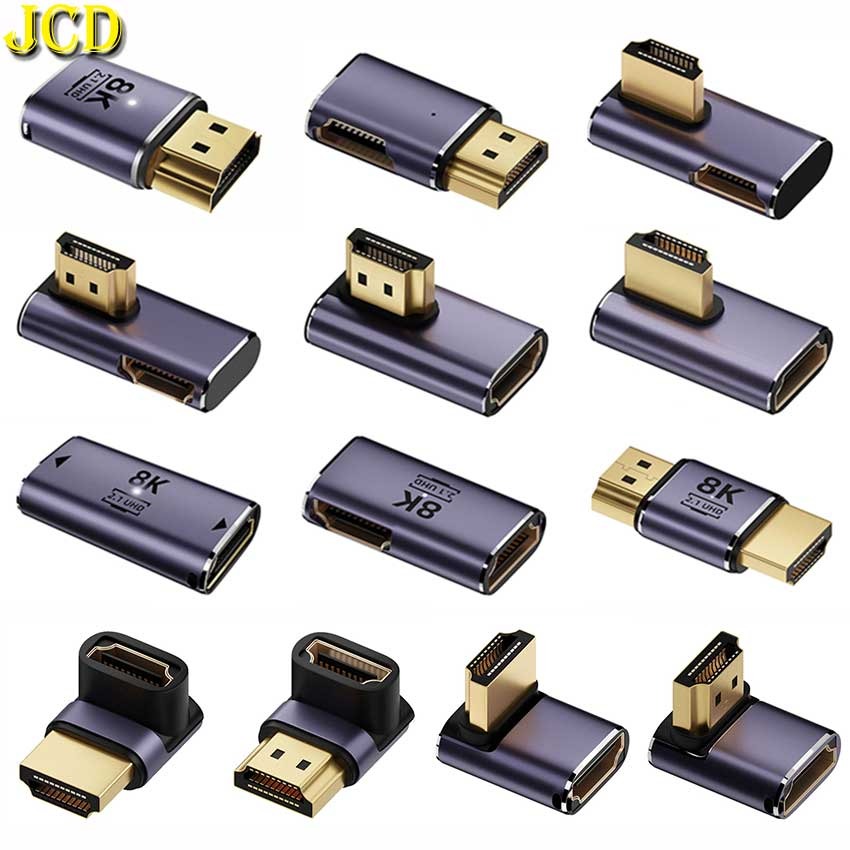 Adaptateur HDMI coudé à 90 degrés, mâle vers femelle Adaptateur HDMI coudé à 90 degrés, mâle vers femelle, vue de profil