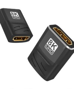 Adaptateur HDMI coude a 90 degres pour gagner de la place, vue de trois quarts