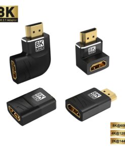 Adaptateur HDMI coude a 90 degres pour gagner de la place, vue de face