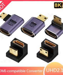 Adaptateur HDMI coudé mâle femelle, 90 et 270 degrés, vue principale