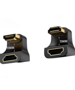 Adaptateur HDMI coudé orientable sur 360 degrés en 8K, vue de trois quarts