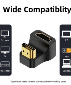 Adaptateur HDMI coudé orientable sur 360 degrés en 8K, detail