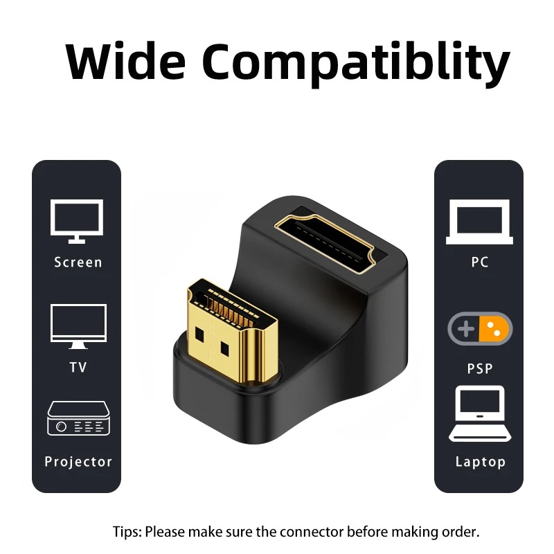Adaptateur HDMI coudé orientable sur 360 degrés en 8K Adaptateur HDMI coudé orientable sur 360 degrés en 8K, detail
