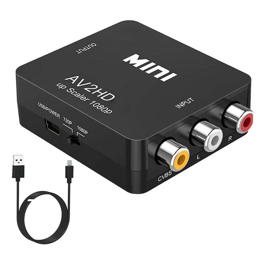 Adaptateur HDMI depuis une sortie composite RCA, 1080p Adaptateur HDMI depuis une sortie composite RCA, 1080p, vue principale