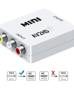 Adaptateur HDMI depuis une sortie composite RCA, 1080p, vue de trois quarts
