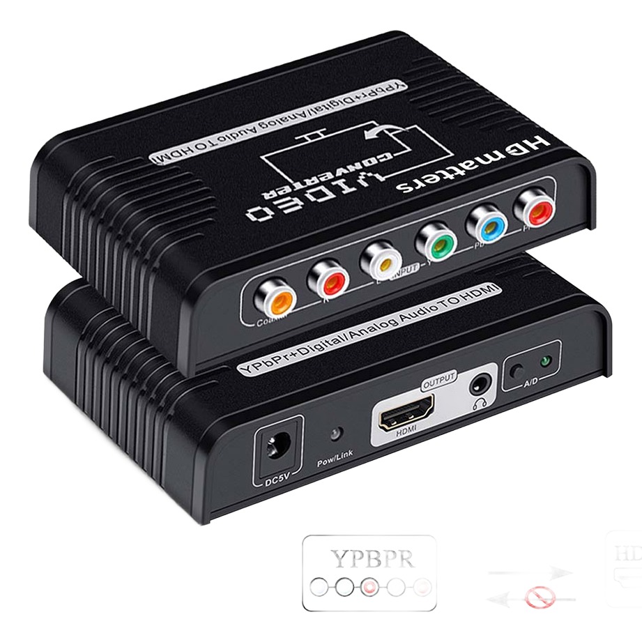 Adaptateur HDMI depuis une sortie par composantes YPbPr Adaptateur HDMI depuis une sortie par composantes YPbPr, vue principale