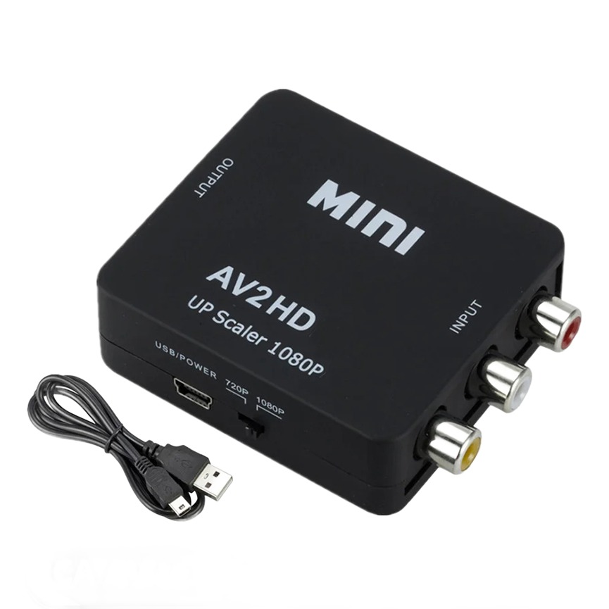 Adaptateur HDMI depuis une source RCA composite ancienne Adaptateur HDMI depuis une source RCA composite ancienne, vue principale