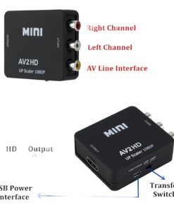 Adaptateur HDMI depuis une source RCA composite ancienne, vue arriere