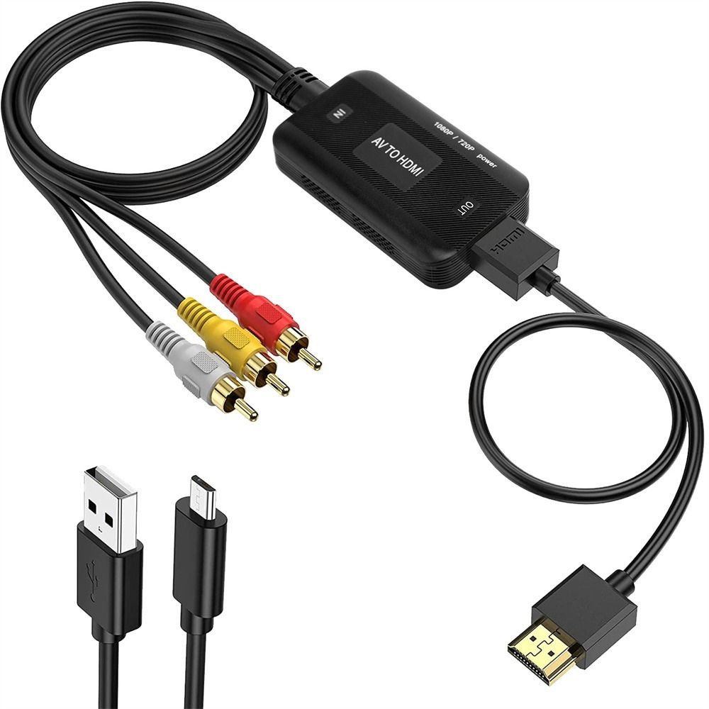 Adaptateur HDMI depuis une source RCA en 1080p Adaptateur HDMI depuis une source RCA en 1080p, vue de trois quarts