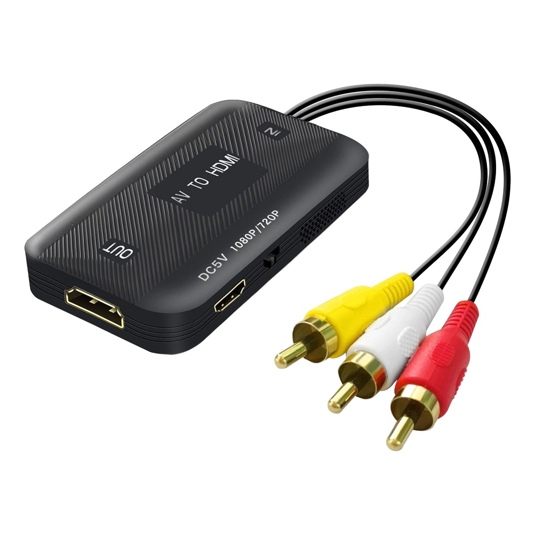 Adaptateur HDMI depuis une source RCA en 1080p Adaptateur HDMI depuis une source RCA en 1080p, vue de face