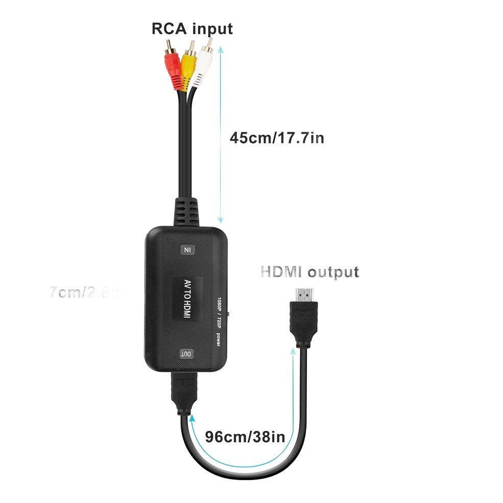 Adaptateur HDMI depuis une source RCA en 1080p Adaptateur HDMI depuis une source RCA en 1080p, detail