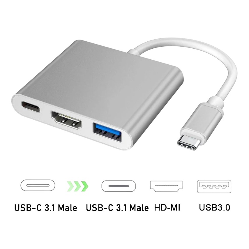 Adaptateur HDMI depuis USB-C, trois usages Adaptateur HDMI depuis USB-C, trois usages, vue principale