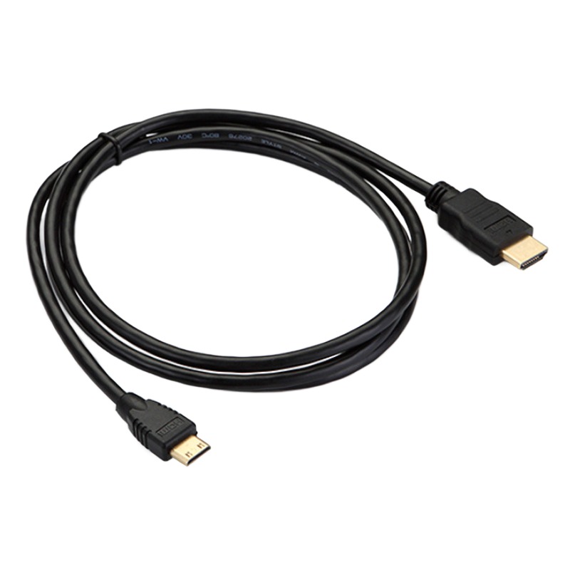 Adaptateur HDMI en cable mini HDMI vers HDMI 1080p Adaptateur HDMI en cable mini HDMI vers HDMI 1080p, vue de trois quarts