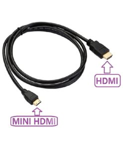 Adaptateur HDMI en cable mini HDMI vers HDMI 1080p, vue de face