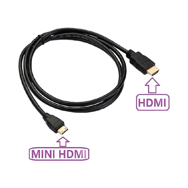 Adaptateur HDMI en cable mini HDMI vers HDMI 1080p Adaptateur HDMI en cable mini HDMI vers HDMI 1080p, vue de face