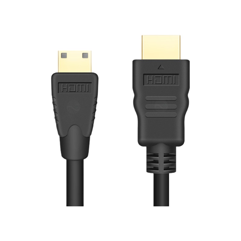 Adaptateur HDMI en cable mini HDMI vers HDMI 1080p Adaptateur HDMI en cable mini HDMI vers HDMI 1080p, vue de profil