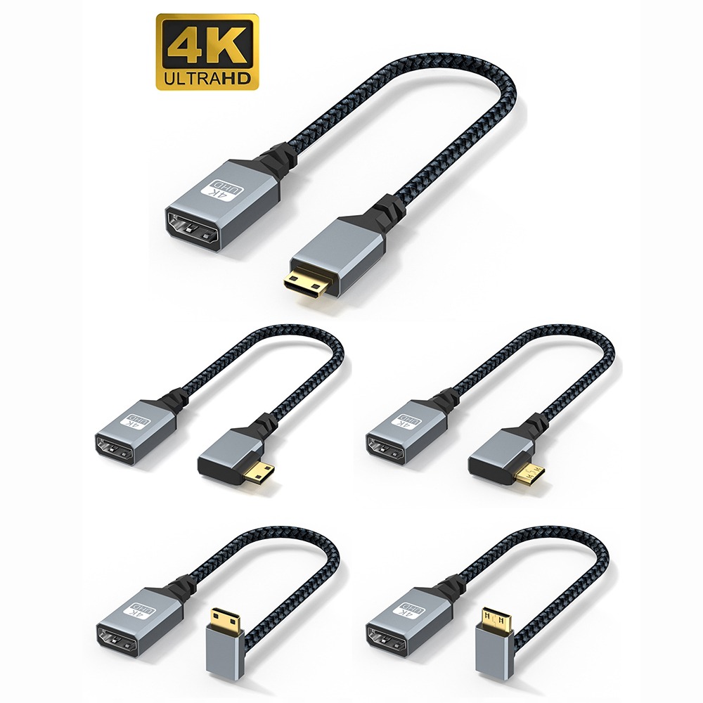 Adaptateur HDMI femelle vers mini HDMI ou micro HDMI, câble tressé Adaptateur HDMI femelle vers mini HDMI ou micro HDMI, câble tressé, vue principale
