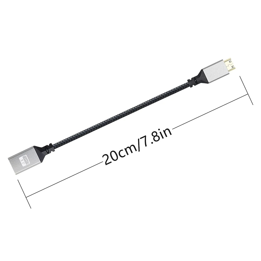 Adaptateur HDMI femelle vers mini HDMI ou micro HDMI, câble tressé Adaptateur HDMI femelle vers mini HDMI ou micro HDMI, câble tressé, vue de face