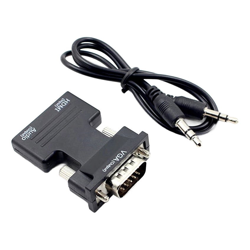 Adaptateur HDMI femelle vers VGA mâle avec câble audio Adaptateur HDMI femelle vers VGA mâle avec câble audio, vue principale